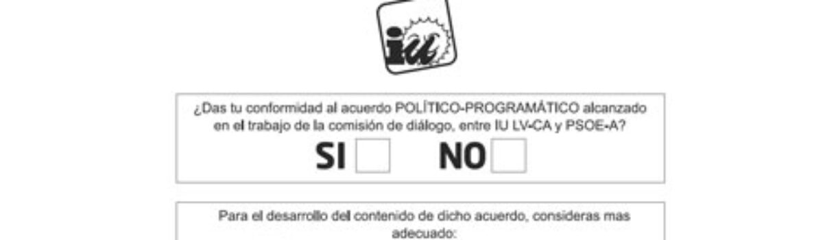 IU llevará a cabo hoy el Referéndum sobre su participación en un posible Gobierno de la Junta