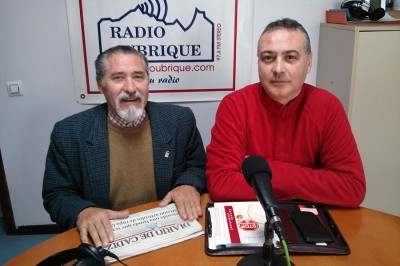 Pepe García y Manuel Ramírez en Radio Ubrique
