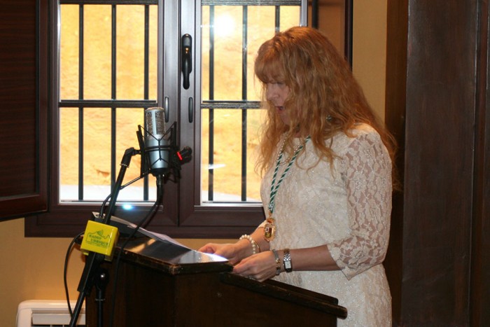 Pepi Morales durante su discurso