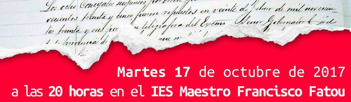 Conferencia y audiovisuales sobre la Memoria Histórica el martes en el Fatou
