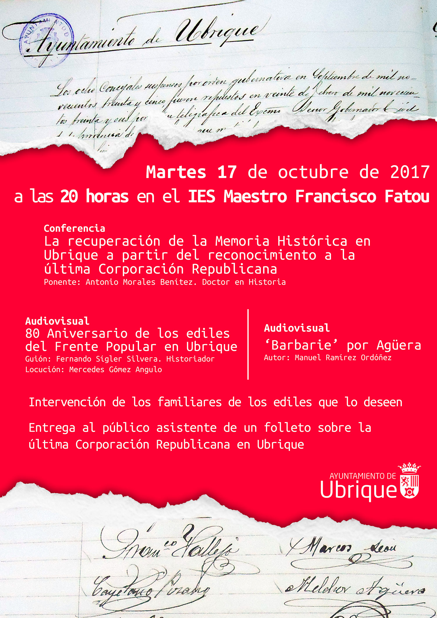 Cartel Conferencia Memoria Democrática