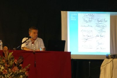 Antonio Morales durante la conferencia