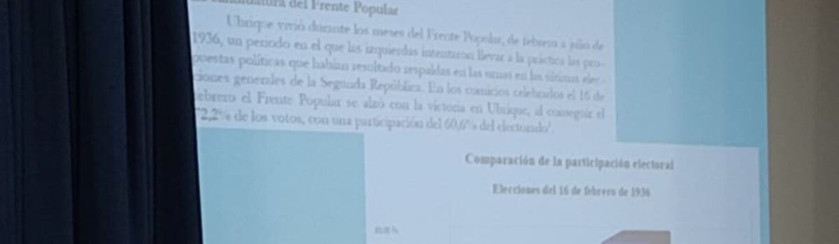 Presentado el libro sobre el Frente Popular en Ubrique